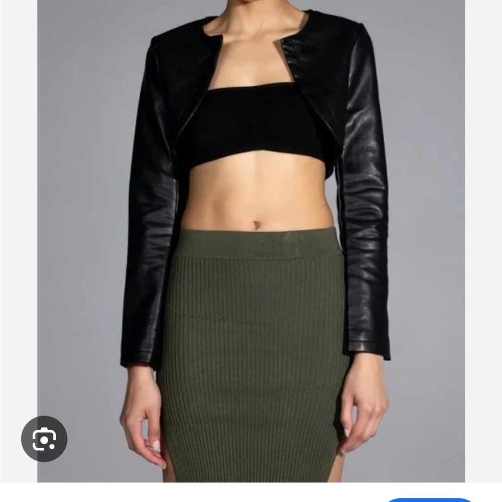 AKIRA Leather Cropped Bolero Jacket